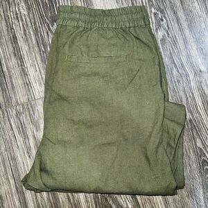 Women’s POINT SUR seaside pants linen jogger lightweight Green Sz 2